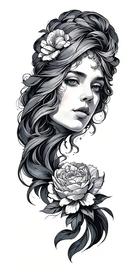 Fine Line Depiction Of Pleasure Over Matter