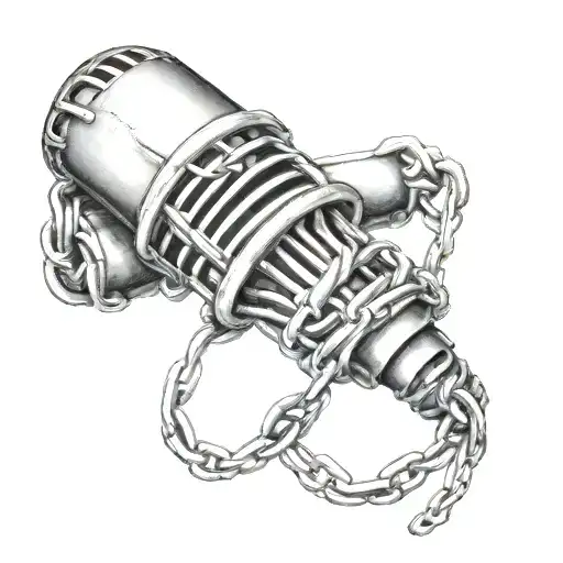 3D Tattoo Of A Mic Wrapped In Chains