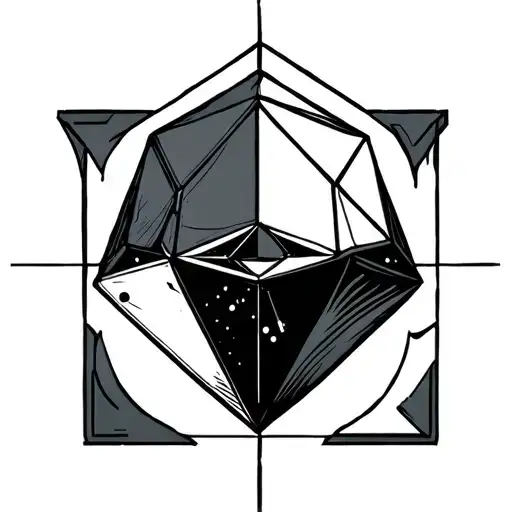 In Black And Niche Colored A Platonic Solid Representation That Goes In The Inside Of The Forearm
