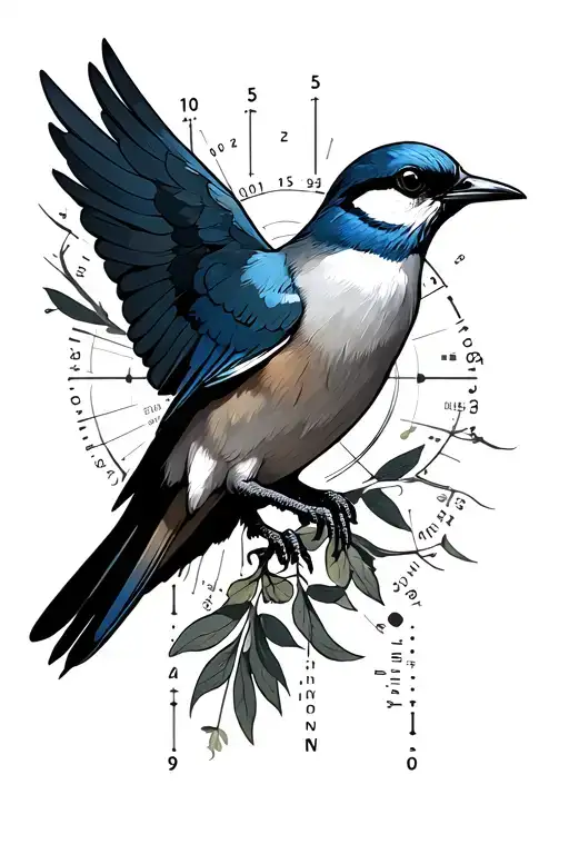 Swallow Bird And Gps Coordinates