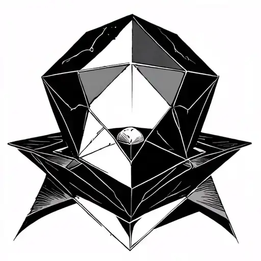 In Black And Niche Colored A Platonic Solid Representation That Goes In The Inside Of The Forearm