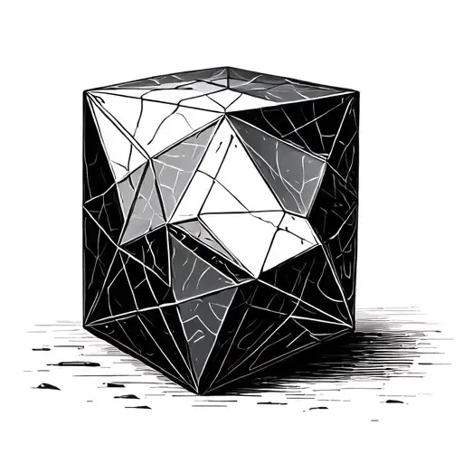 In Black Color And Contemporary Style Representation Of Platonic Solid