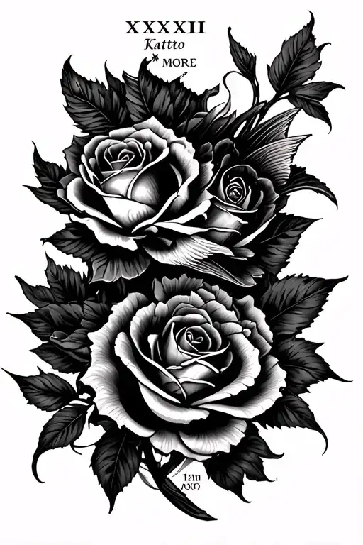 Half Sleeve Tattoo With Roses And Roman Numerals And Japanese Khoi Fish Must Be More Pronounced