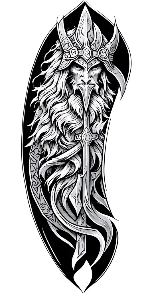 Norse Runic Design Featuring Gods