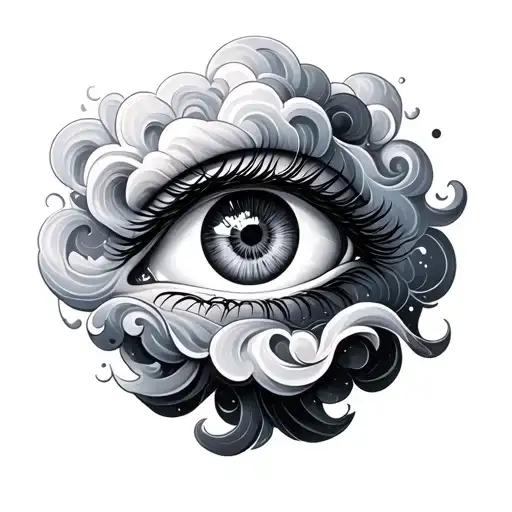 Detailed Clouds With Eye In The Middle Surrounded