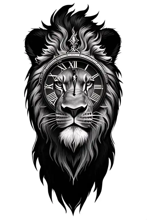 Lion Clock Face One Eye