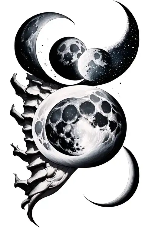 Phases Of Moon Spine