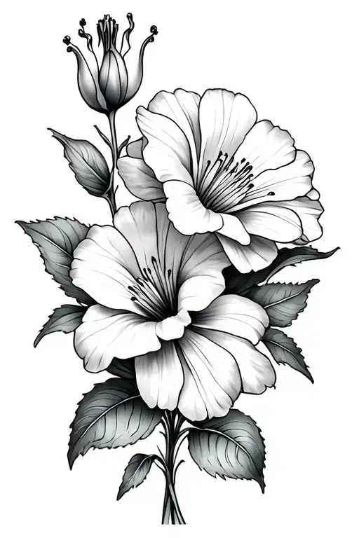 Mother Daughter Flower Attached At Bottom Lilly And Carnation