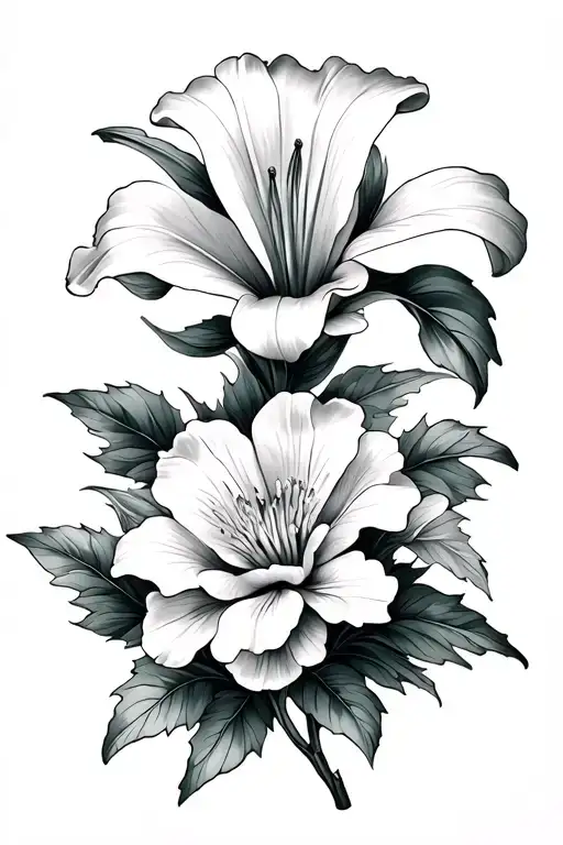 Dainty Flower Attached At Bottom Lilly And Carnation