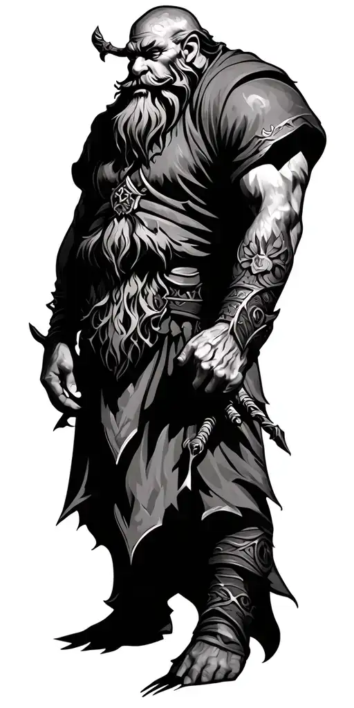 Dwarven Full Sleeve Tattoo Design