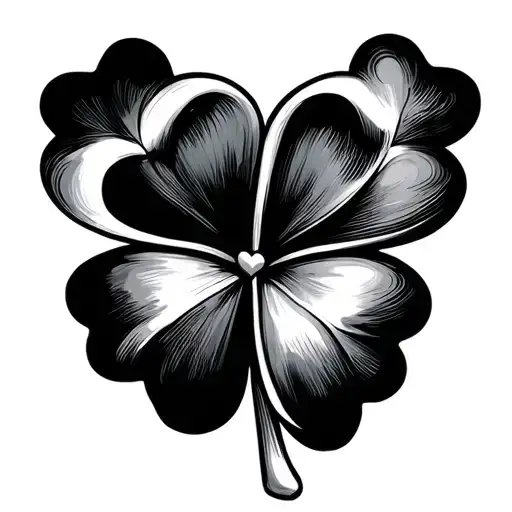 Four Leaf Clover With Heart Shape