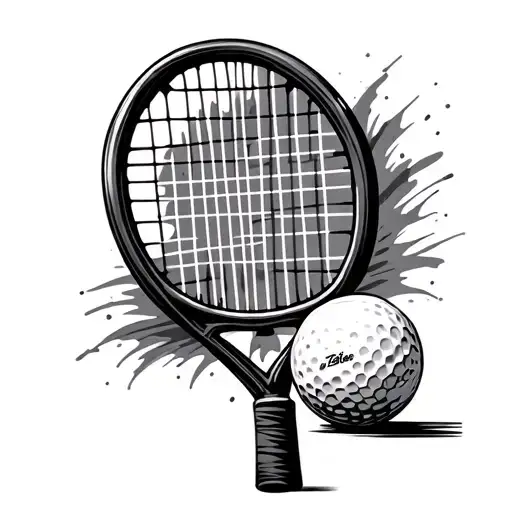 Tennis Racket And Golf Ball