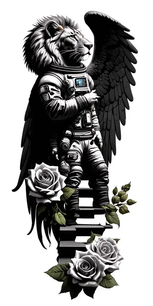 Roses Christian Stairs Cases Astronaut Lion Angel Wings