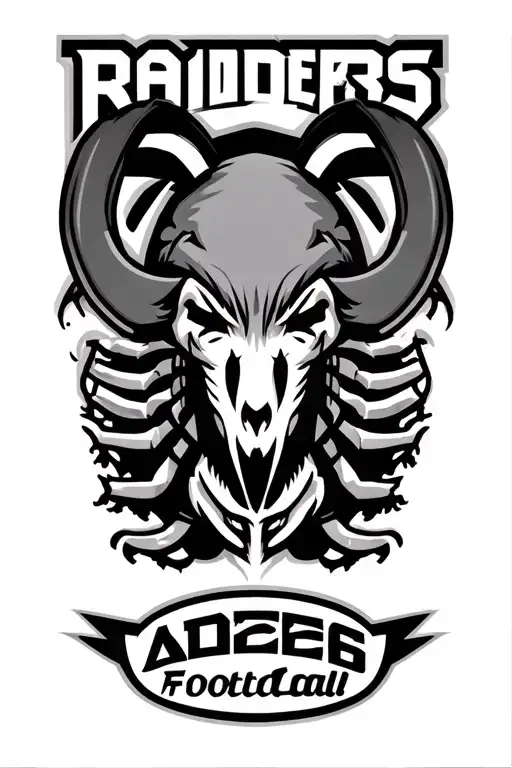 Aries Scorpio Raiders Football Logo