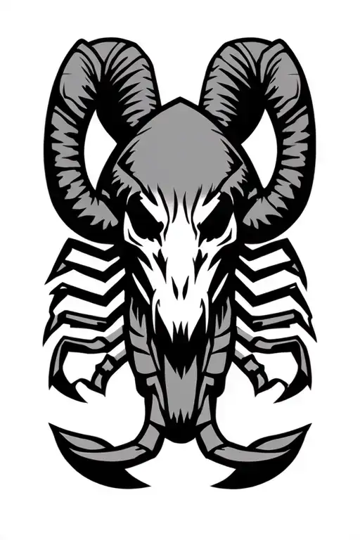 Aries Scorpio Raiders Football Logo