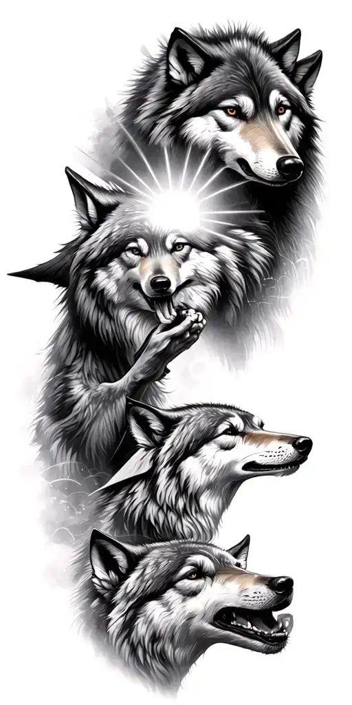 Meaningful Kids With Wolfs Chasing The Sun