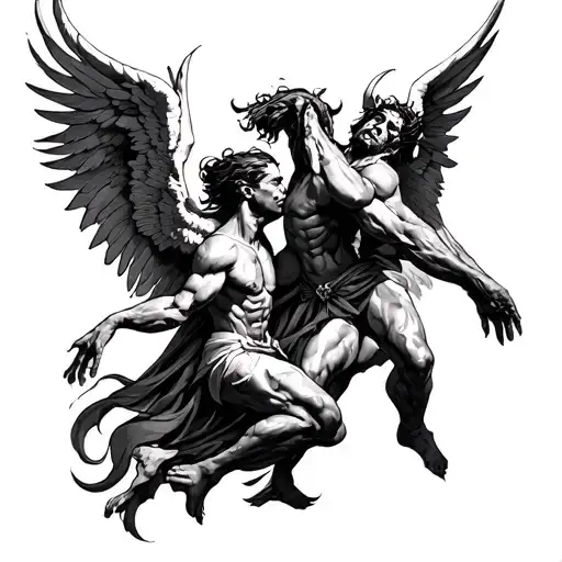 Demons And Angels Fighting