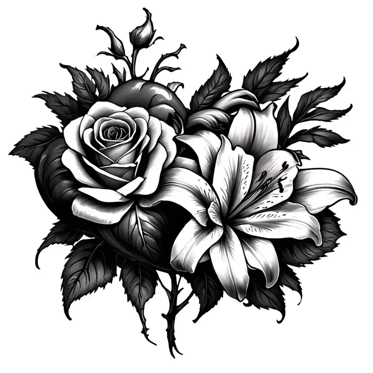 Lilies Human Heart Roses