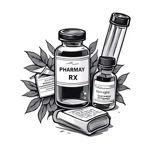 Small Pharmacy Themed Tattoo With Rx