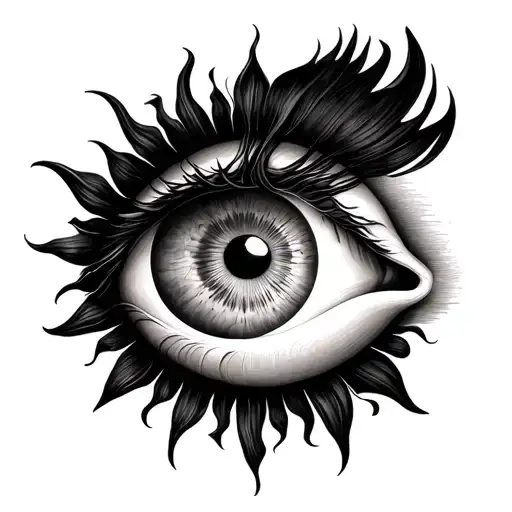 Eye And Sun And Moon Merging Together