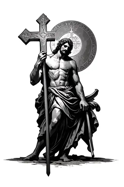 Cyber Sigilism Saint Christopher With Cross