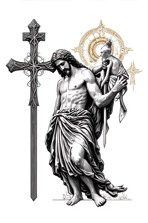 Saint Christopher With Cross