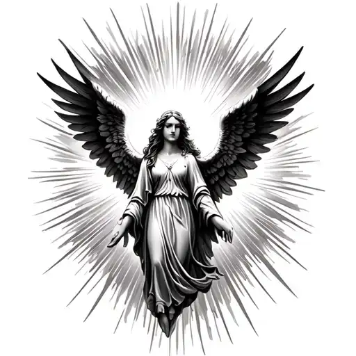 Angel With Rays Of Light