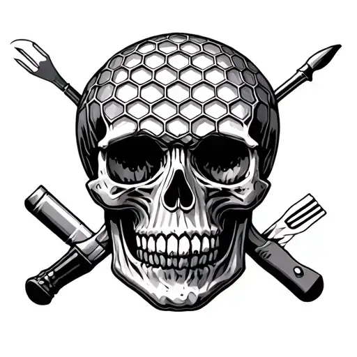 Honeycomb Skull With Tools