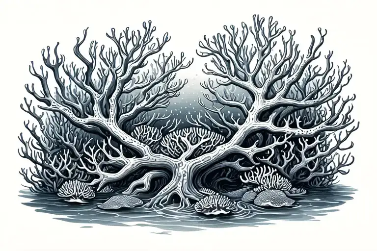 Ocean Coral Reef Surrounded