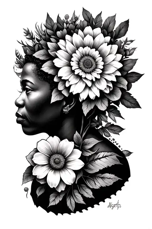 A Mandela Circlebehind A Bunch Of Flowers Curved For The Upper Hip