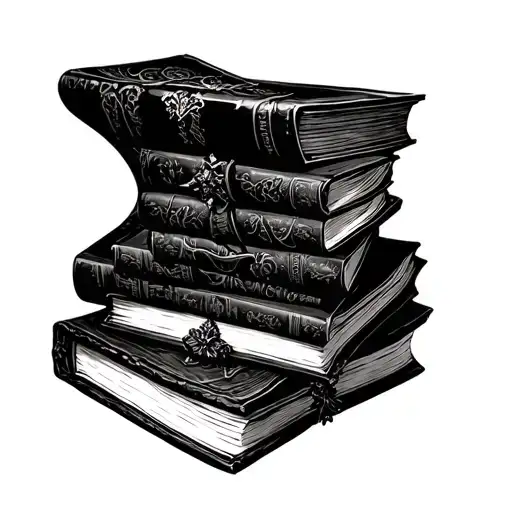 Gothic Old Book Stack Open Top Book