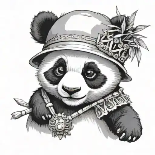 One Cute Panda Eating Bamboo With A Crown