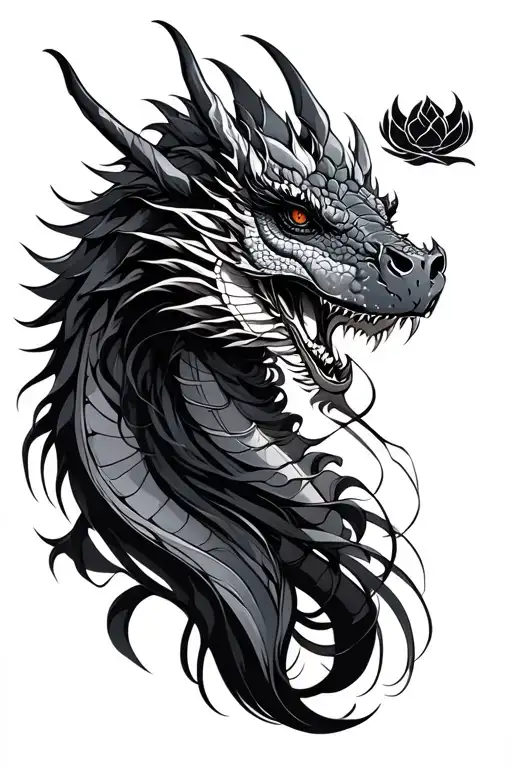 Dragon And Lady Head Profile