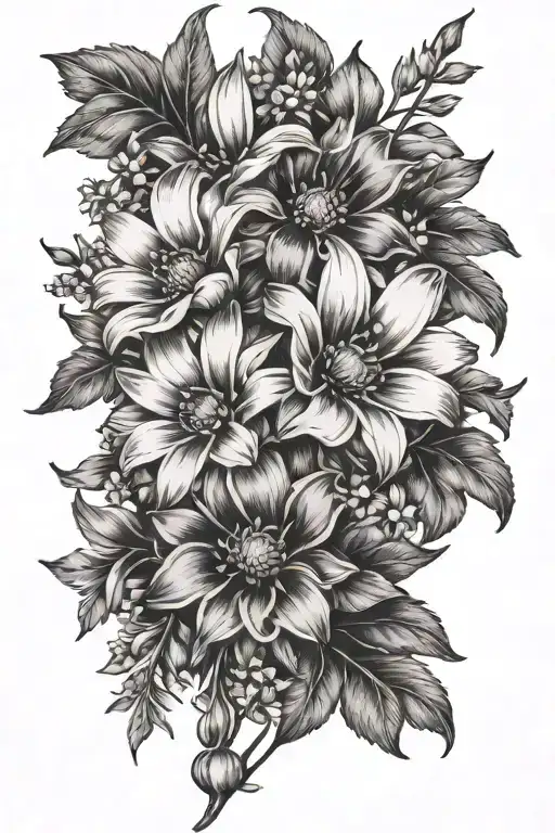 Daisy And Larkspur Flowers Intertwined