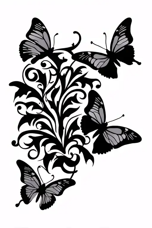 Tribal Inspired Featuring Vine Wrap And Butterflies