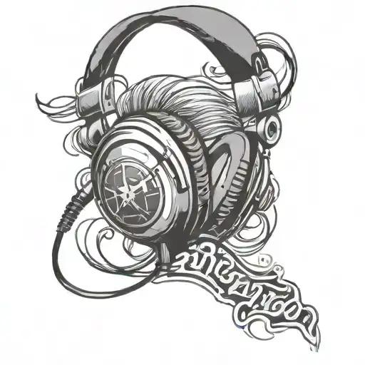 Head Phone Screen With Text