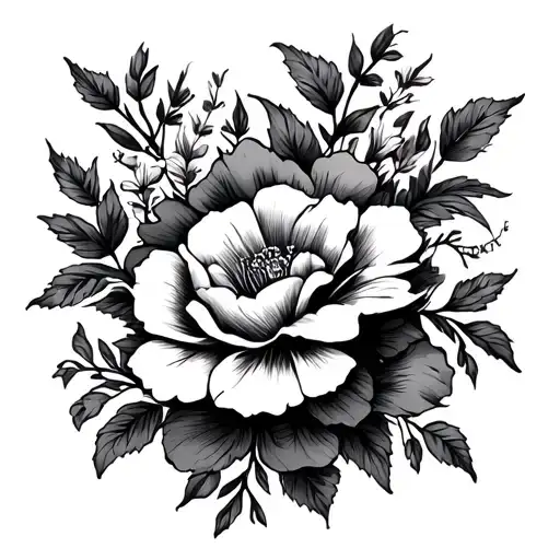 Western Floral Sleeve Tattoo Design