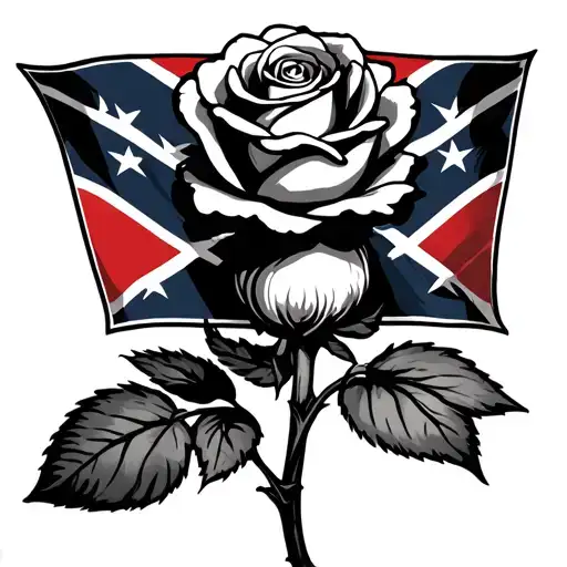 Rose With A Confederate Flag