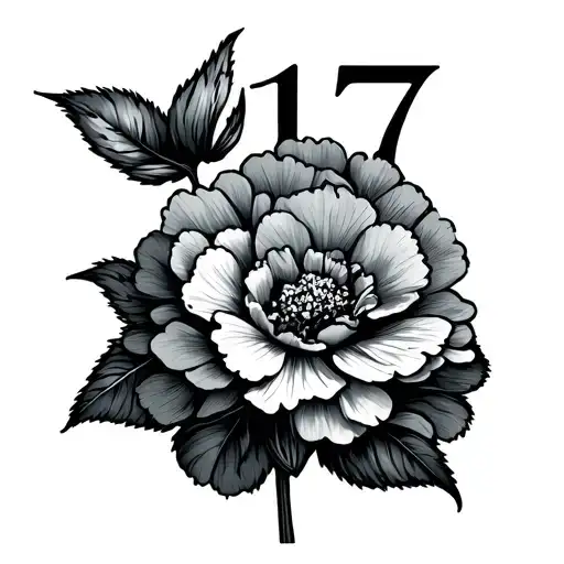 Carnation Flower 17 Written Underneath