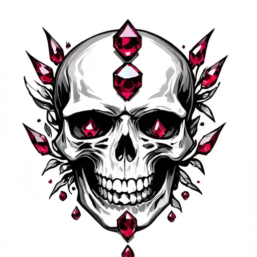 Skull With Rubies As The Eys