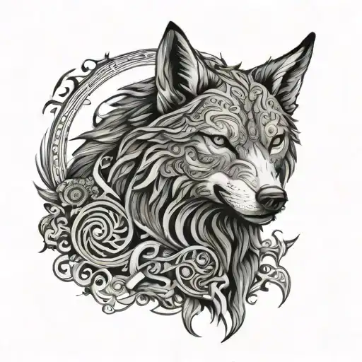 Norse Pagan Wolf Print Made
