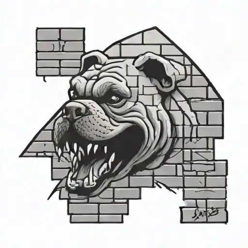 Brick Wall Background With The Word Dawg Breaking Through It And On One Brick It Says Bulldogs 24-25