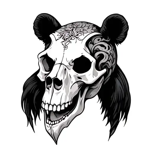 Black And White Bear Skull