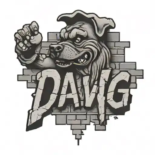 Brick Wall Background With The Words Dawg On It
