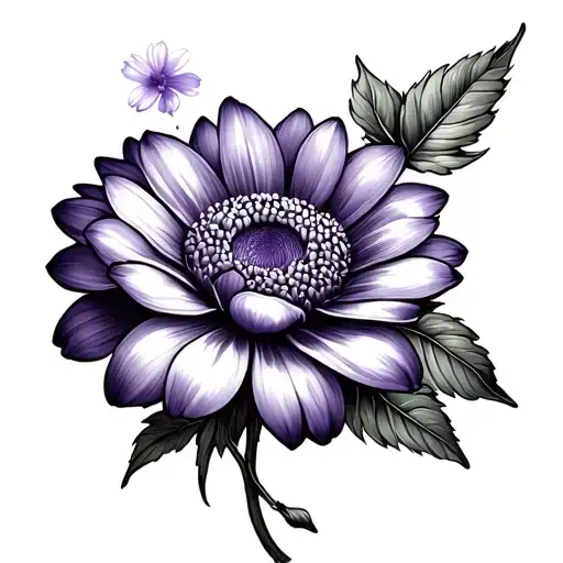 Violet Flower And Chrysanthemum Flower