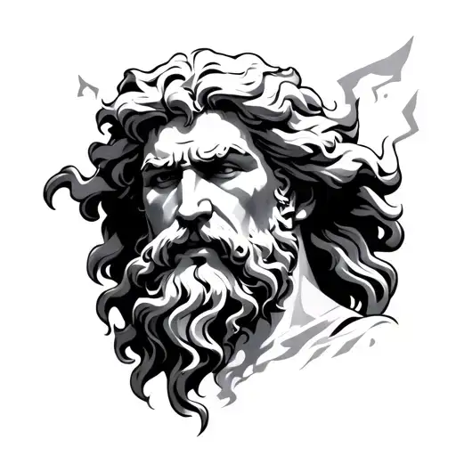 Zeus Face With Thunder