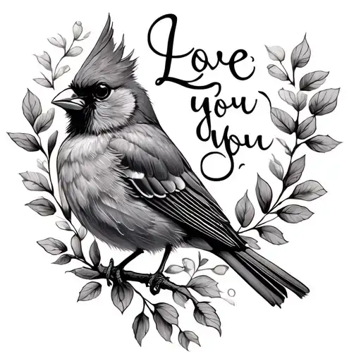 Love You And Cardinal Bird