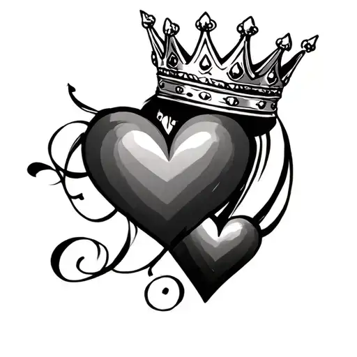 T With King Crown And Love Heart