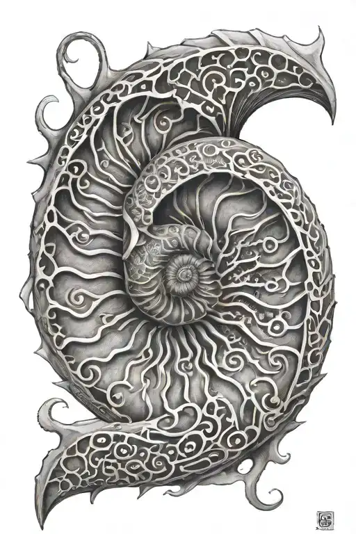 Nautilus Shell With The Chambers