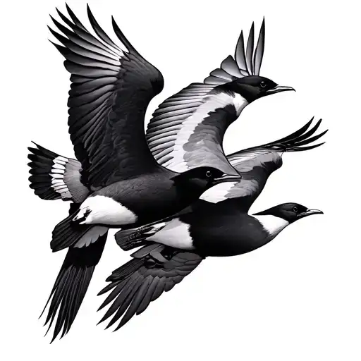 6 Birds Flying Together